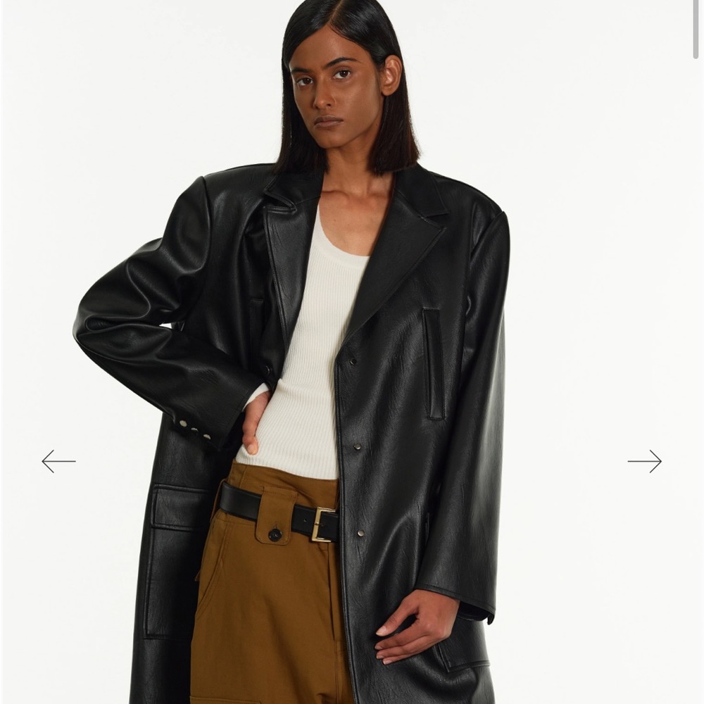 Source Unknown Leather Coat - image 2